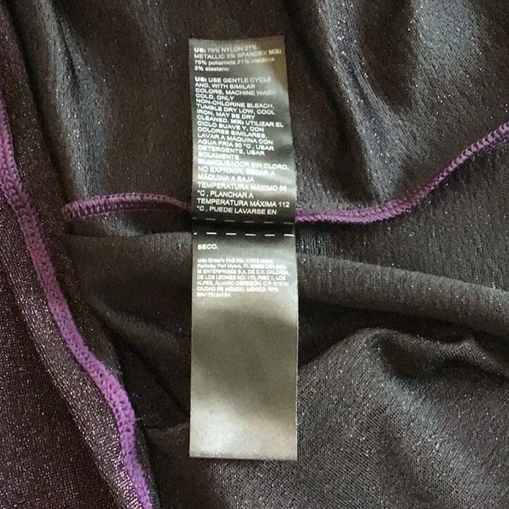 WHBM purple sparkle v neck long sleeve top - Picture 5 of 5